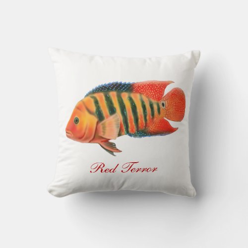 Red Terror Cichlid Fish Pillow