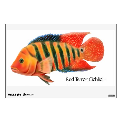 Red Terror Cichlid Fish Wall Decal