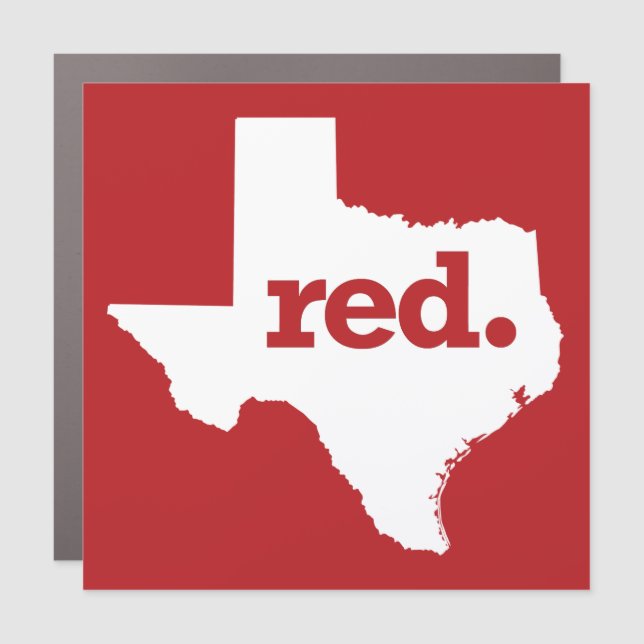 RED TEXAS CAR MAGNET (Front)