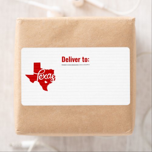 Red Texas Heart Label