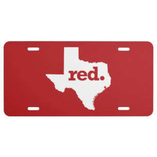 RED TEXAS LICENSE PLATE