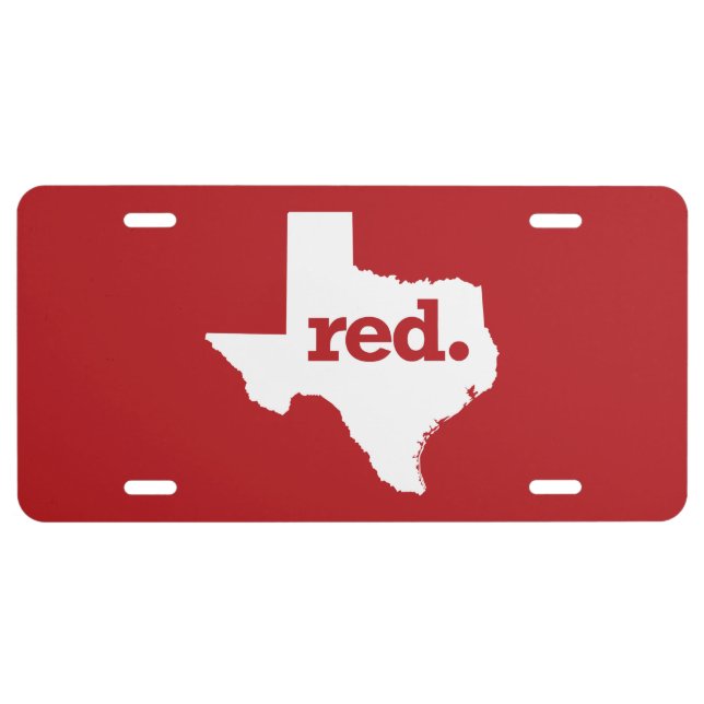 RED TEXAS LICENSE PLATE (Front)