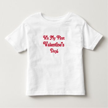Red Text First Valentine's Day Tshirts And Gifts by valentines_store at Zazzle