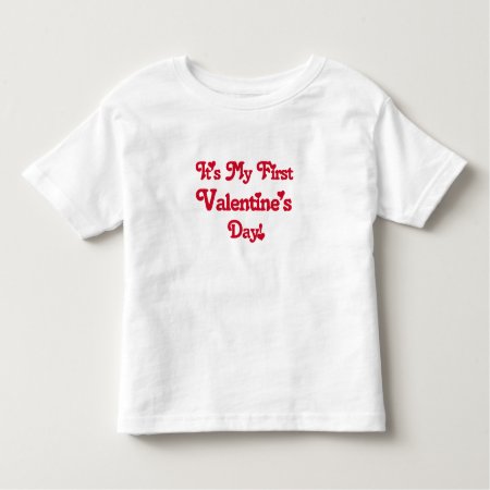 Red Text First Valentine's Day Tshirts And Gifts