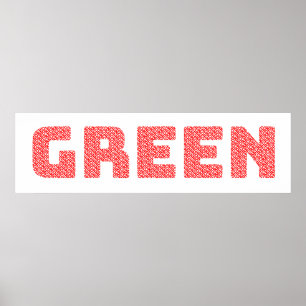“Red Text, Green Word” Eco-Word-Art – Inspired by Poster