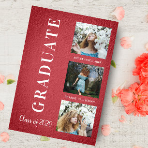 Red Textile Graduation Three Photo Session