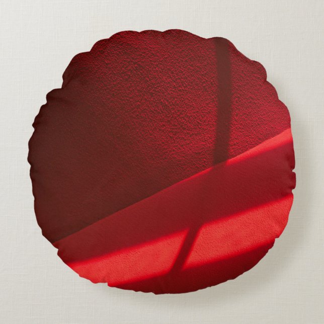 Red textile in close up photography round pillow (Front)