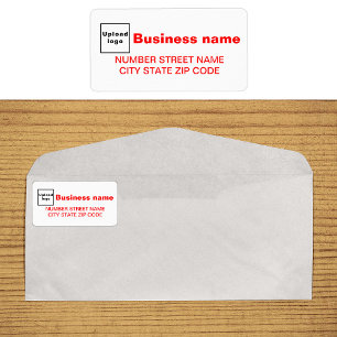 Red Texts Business Address Label