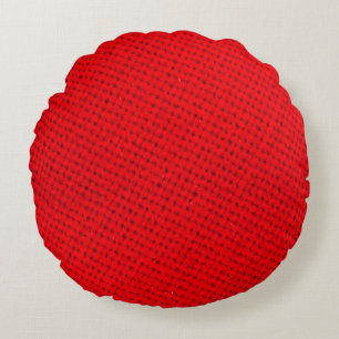 red texture fabric round pillow