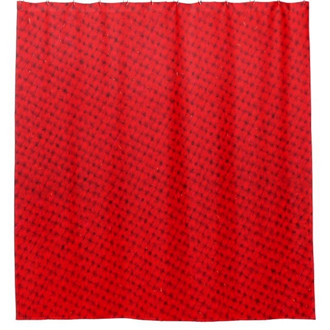 red texture fabric shower curtain (Front)