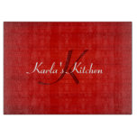 Red Texture Personalized Cutting Board at Zazzle