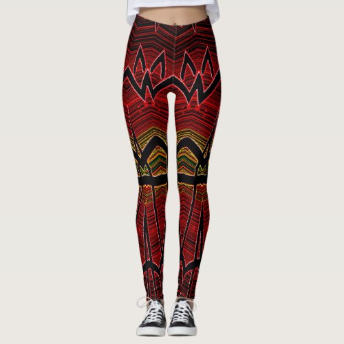 Red texture Ratti_Creative_Arts Leggings