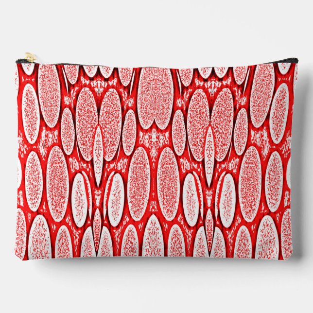 Red texture trendy classic pattern accessory pouch (Front)