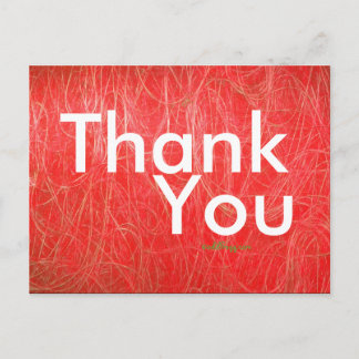 Red Textured Abstract Thank You Postcard