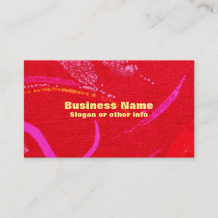 Red Textured Background with Squiggles and Shapes Business Card