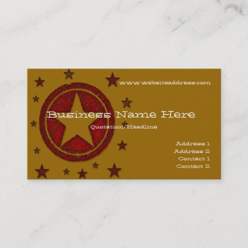 Red Textured Country Western Stars Business Card