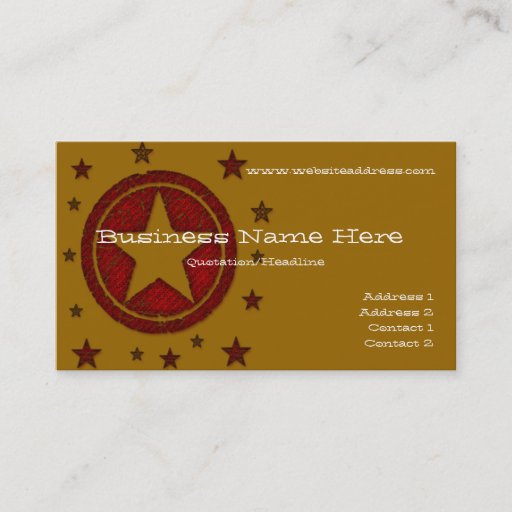 Customizable Red Textured Country Western Stars Business Card
