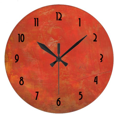 Red Textured Grunge Abstract Background Clocks
