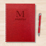 Red Textured Leather Monogram Personalized Name Planner<br><div class="desc">This design features a red textured faux leather look with a personalized monogram and name. Personalize by editing the text in the text box or delete the text for no name or monogram. #monogram #monogrammed #initial #name #personalized #red #leather #texture #planner #planning #office #work #school #home</div>