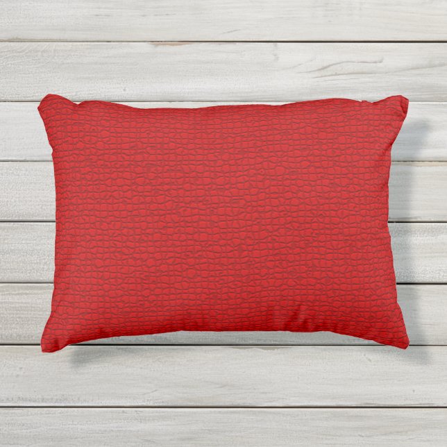 Red Textured Pattern Outdoor Patio Outdoor Pillow (Front)