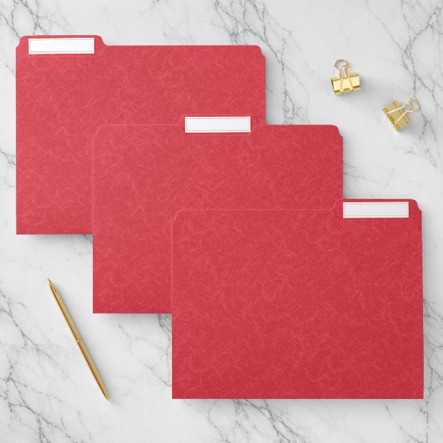 Red textured surface with subtle swirling pattern file folder (Set)