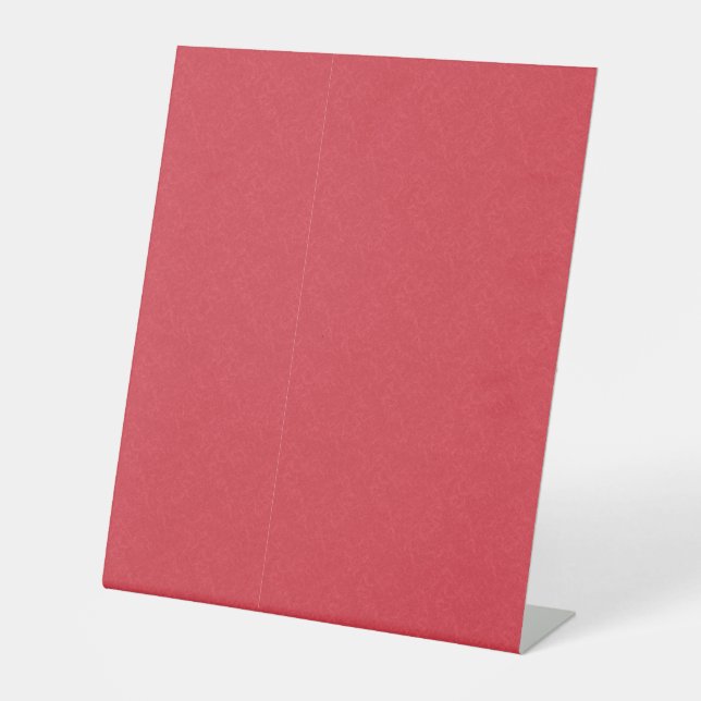 Red textured surface with subtle swirling pattern pedestal sign (Front)