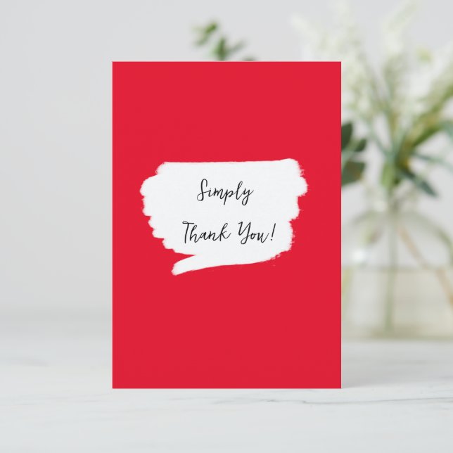 Red Thank You Card (Standing Front)