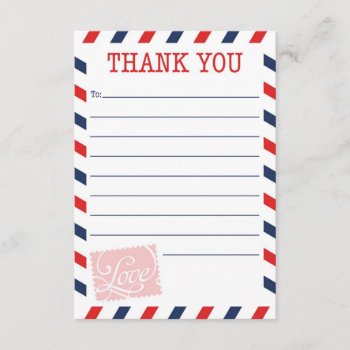 Red Thank You Card Postal Service Collection by wrkdesigns at Zazzle