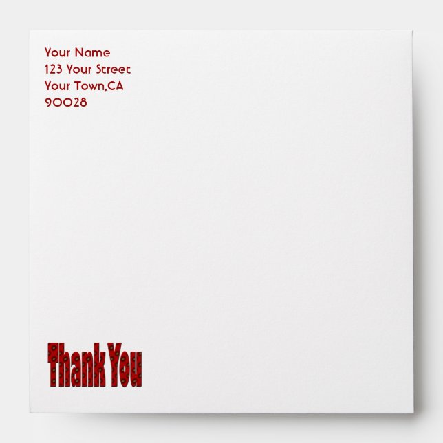 red thank you envelope (Front)