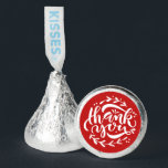 Red Thank You Hand Lettering Wreath Wedding Hershey®'s Kisses®<br><div class="desc">Add these fun and sweet thank you Hershey kisses wedding favors to your event's gift basket. It features a hand-lettered thank you quote with foliage accents on a red background. These Hershey kisses will be perfect for weddings,  bridal showers,  baby showers,  birthdays and so much more.</div>