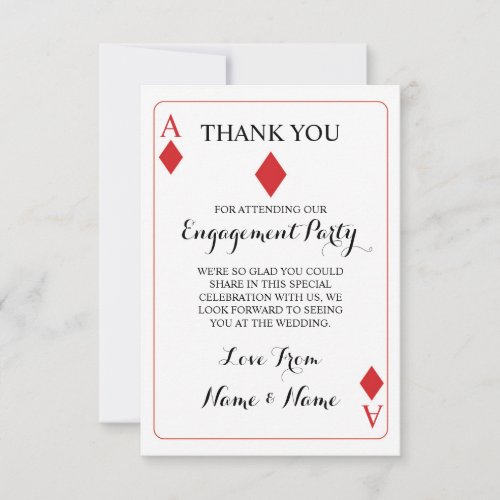 Red Thank You Playing Cards Ace Of Diamonds K  Q