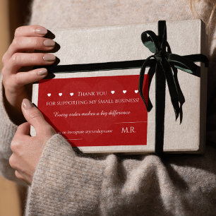 Red Thank You Sticker Custom Business Label