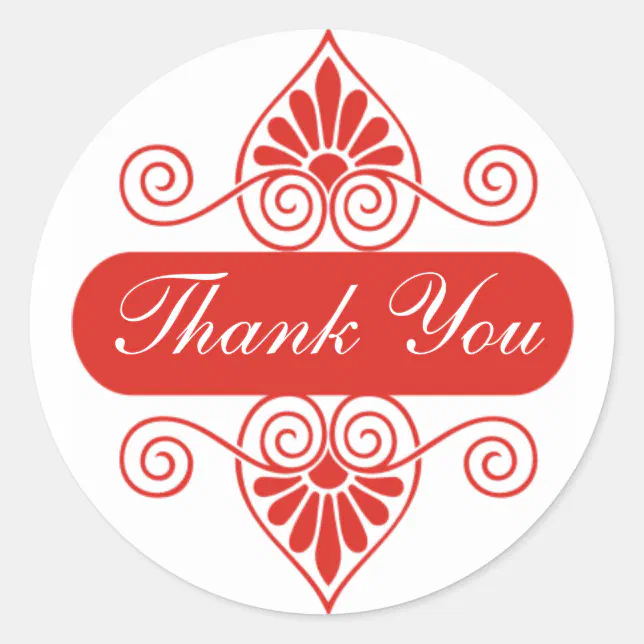 Red Thank You Stickers | Zazzle
