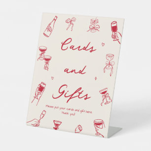 Red Thats Amore Bridal Shower Card & Gift Pedestal Sign