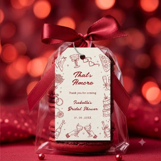 Red That's Amore Italian Modern Bridal Shower Gift Tags