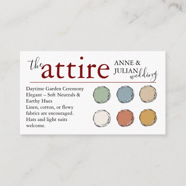 Red The Attire QR Code enclosure Card  (Front)