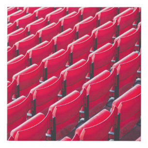 Red theater chairs faux canvas print