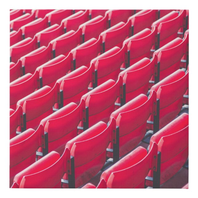 Red theater chairs faux canvas print (Front)