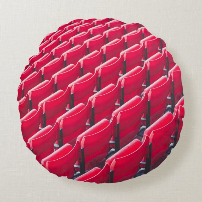 Red theater chairs round pillow (Front)