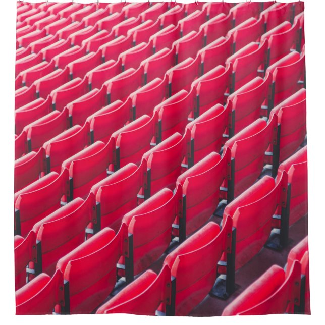 Red theater chairs shower curtain (Front)