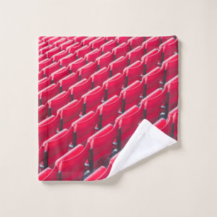 Red theater chairs wash cloth
