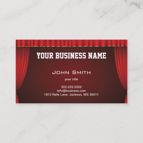 Red Theater Curtain Business Card