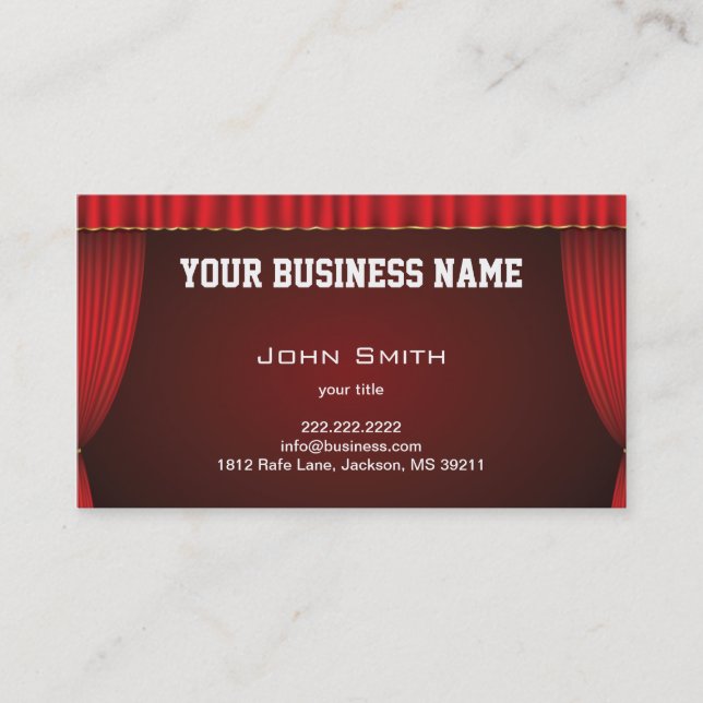 Red Theater Curtain Business Card (Front)