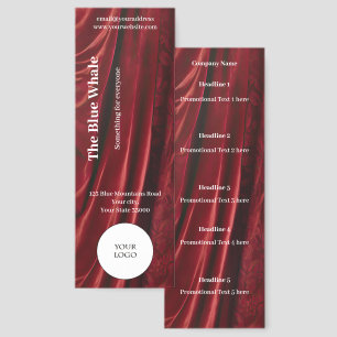 Red Theater Curtains   Restaurant Branding Bookmarks
