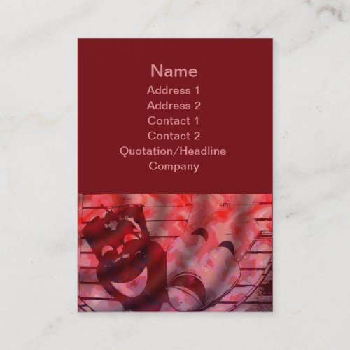 red theater masks business card