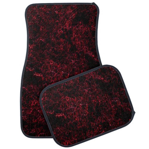 Red thick sponge upon dark red background car floor mat