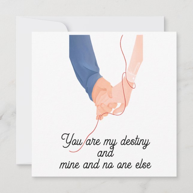Red Thread of Fate – Soulmate Hand-Holding Love Ar Invitation (Front)