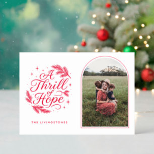 Red Thrill of Hope Arch Holiday Letterpress Photo Cards