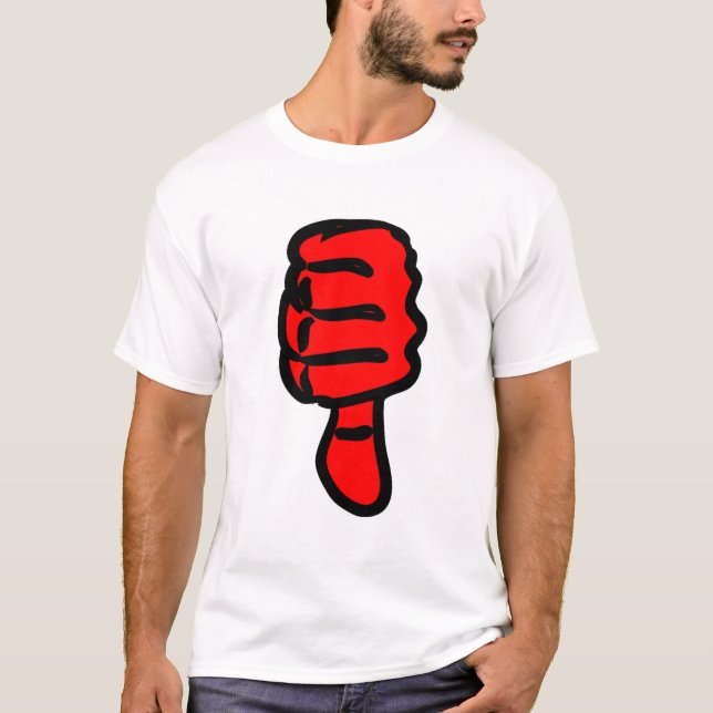 Red Thumbs Down T-Shirt (Front)