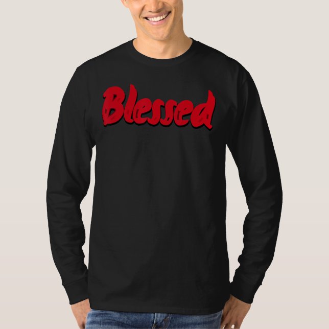 Red Thunder 4s Tee Blessed Drippng Streetwear 4 Re (Front)